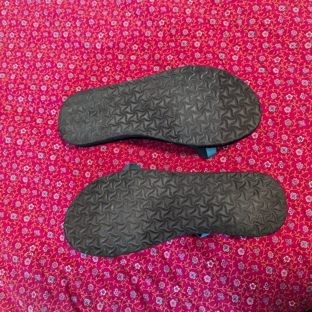 Teva Olowahu Mush Foam Strappy Flip Flop Thong Sandal Slipper Turquoise Size 9 - Picture 4 of 5